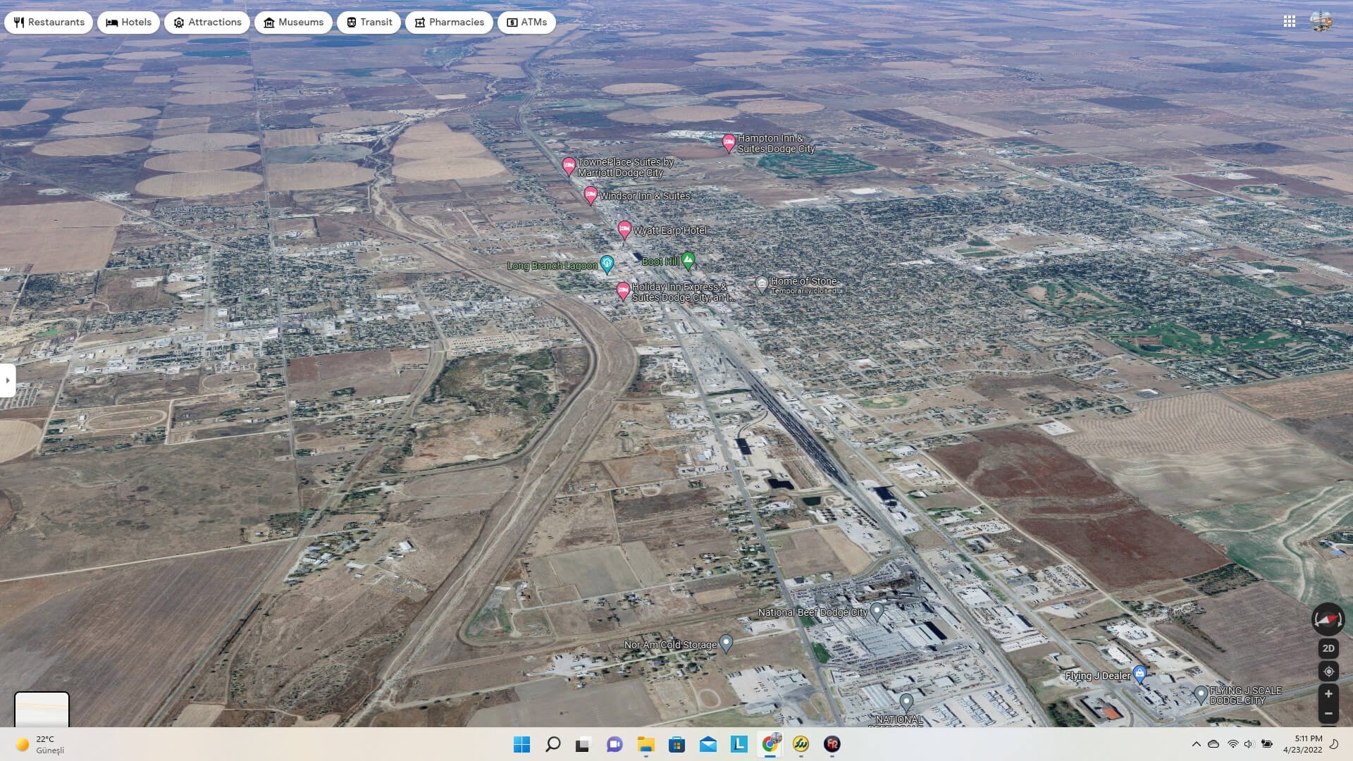 Dodge City Aerial Map Kansas